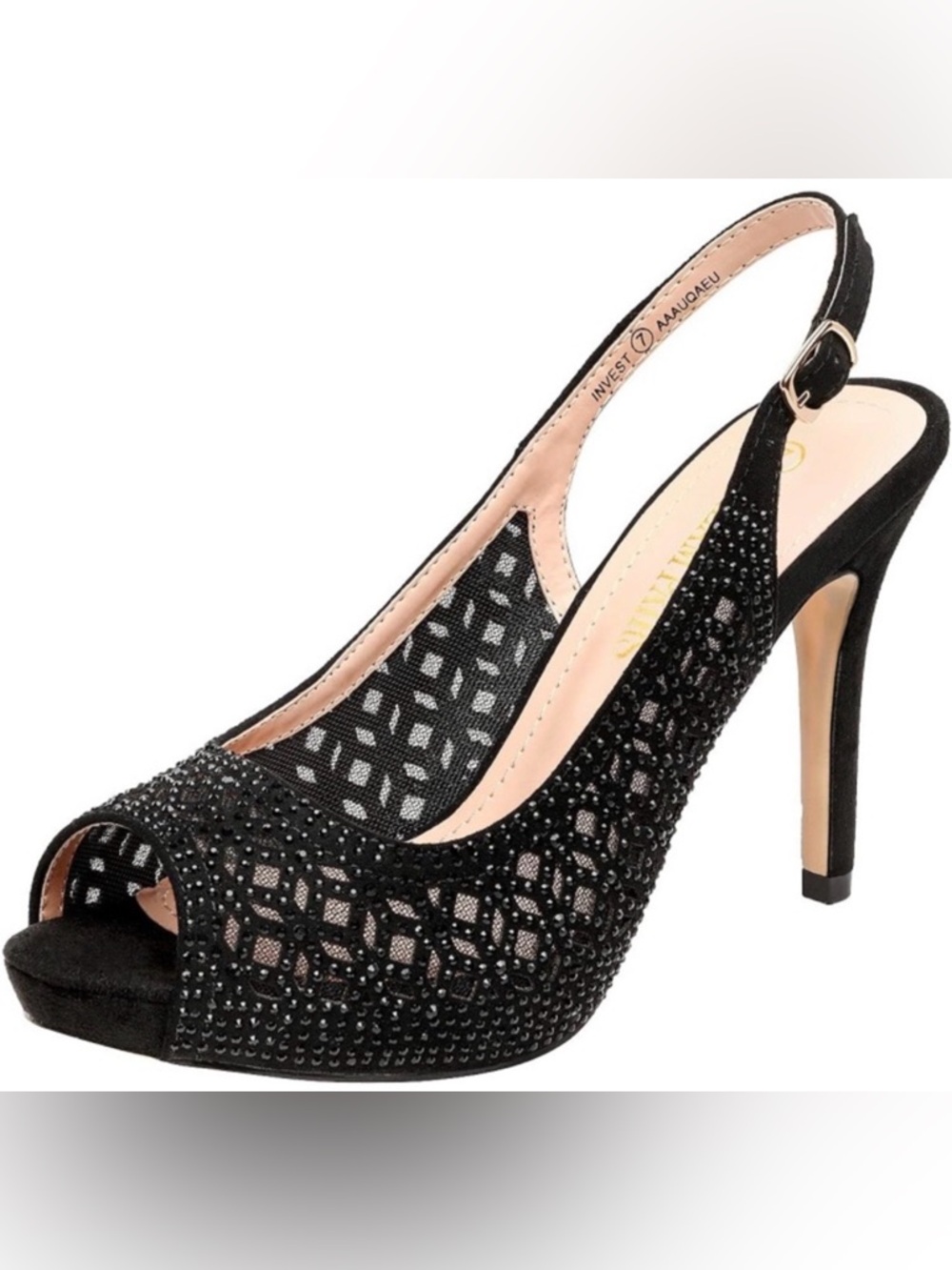 Dream Pairs high heels featuring a peep toe in black